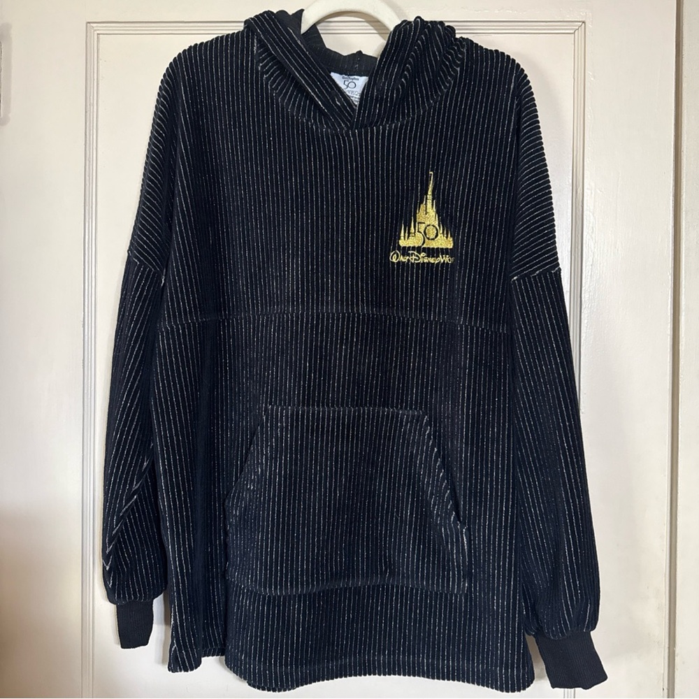 2021 Disney World 50th Anniversary Black Corduroy  Hoodie Medium